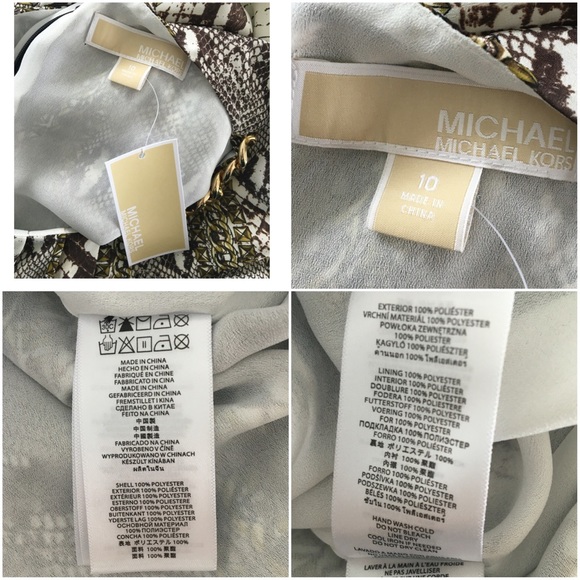 Michael Kors Ecru Gold Chain Snakeskin Dress - Picture 3 of 3